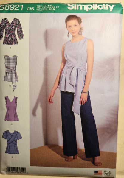 Simplicity #S8921 misses top sizes D5 4-12 uncut ff sewing pattern