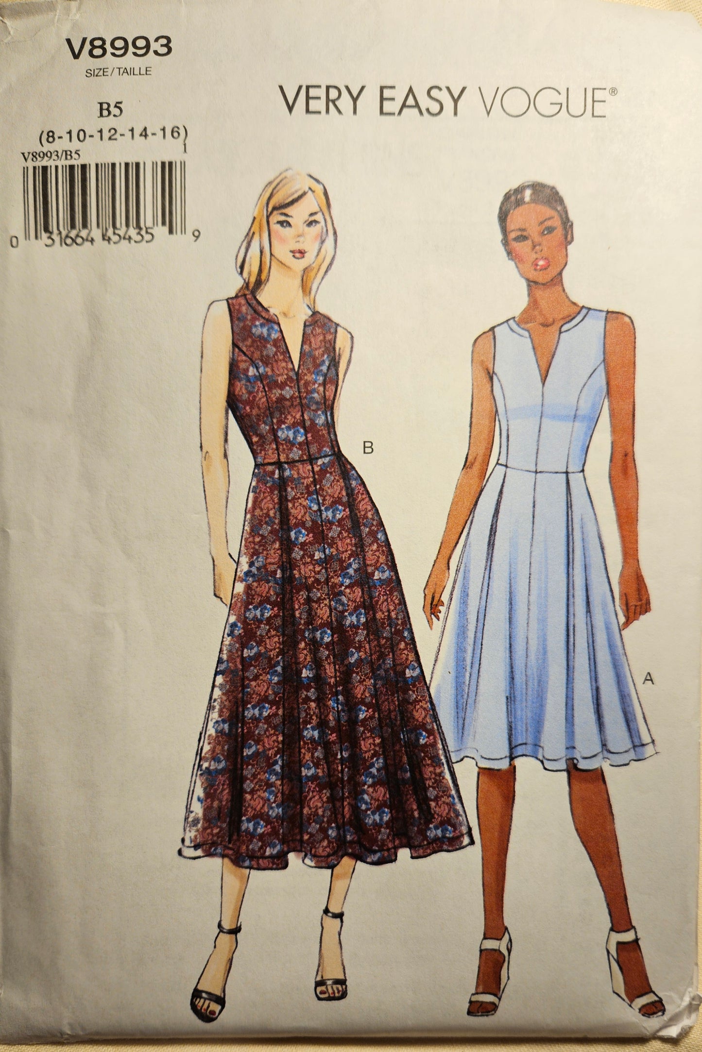 VOGUE #8993 misses dress sizes B5 8-16 uncut ff sewing pattern