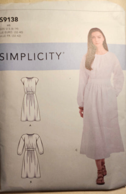 Simplicity #S9138 misses dress sizes H5 6-14 uncut ff sewing pattern