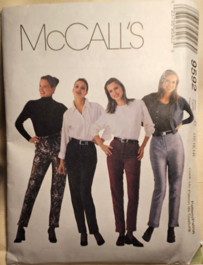 McCall's #9592 misses pants size C 10-14 uncut ff sewing pattern