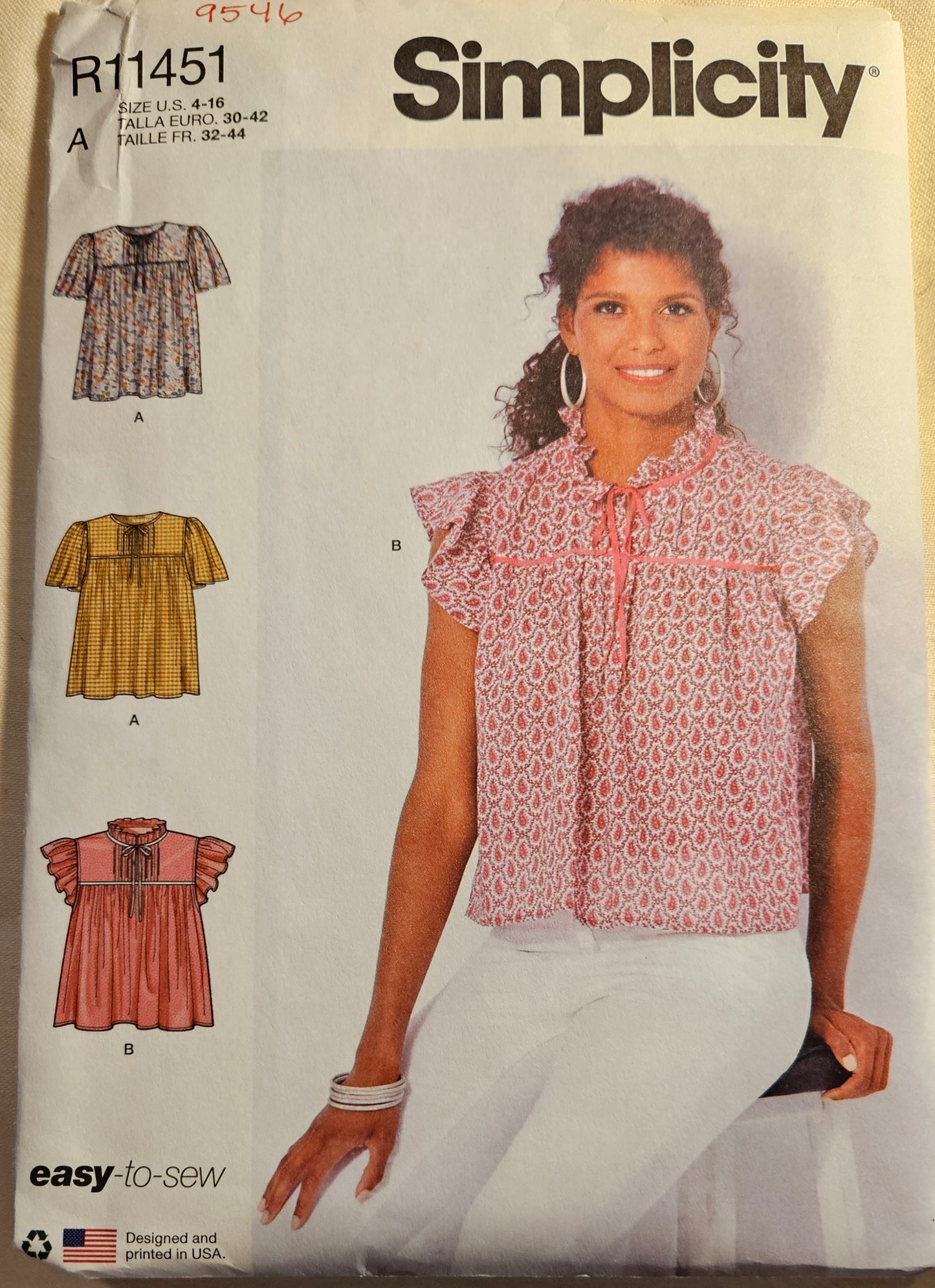 Simplicity #R11451 misses top sizes AA 4-16 uncut ff sewing pattern