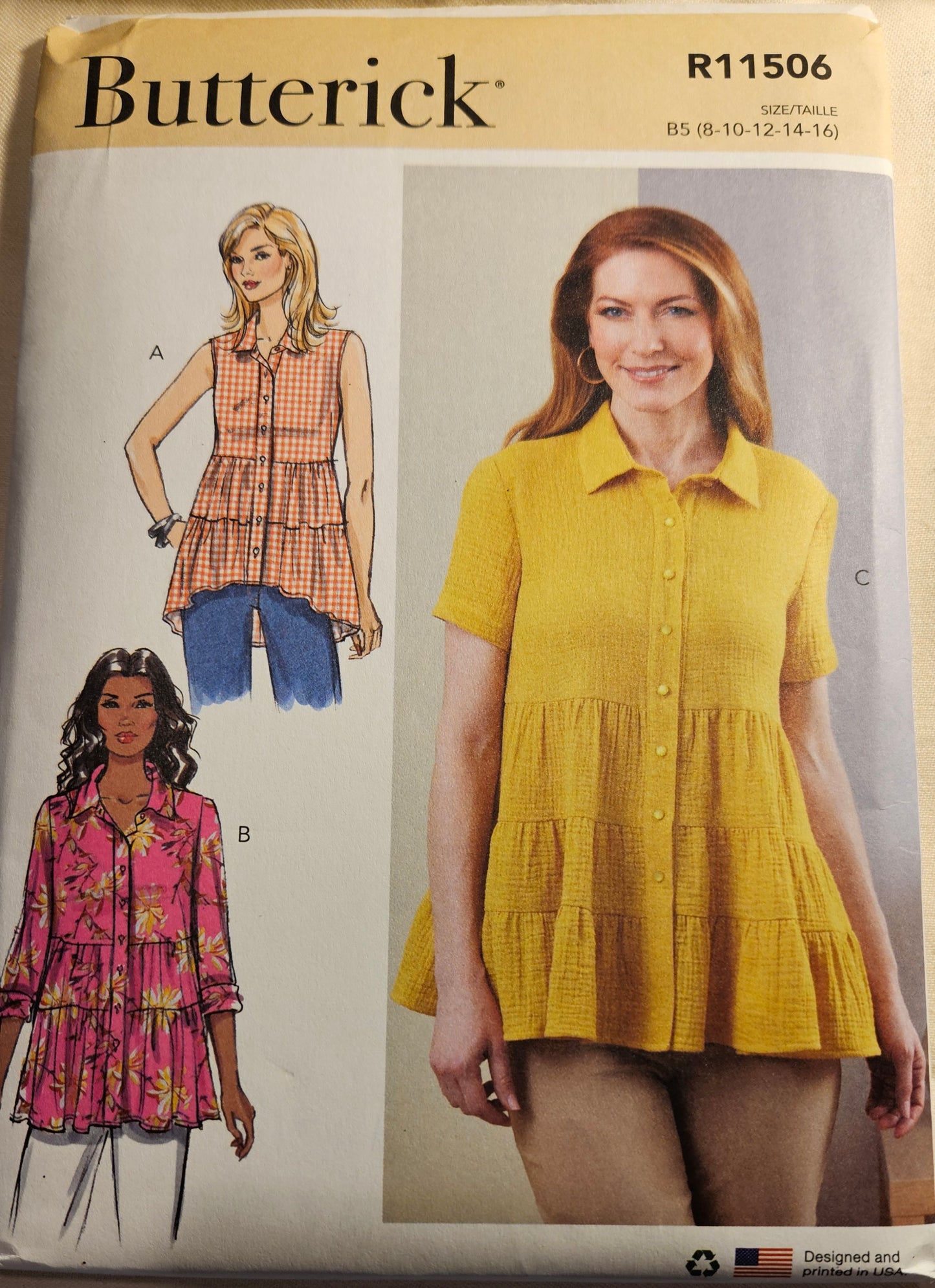 Butterick #R11506 misses top sizes B5 8-16 uncut ff sewing pattern