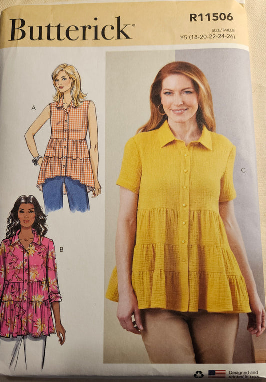 Butterick #R11506 misses top sizes Y5 18-26 uncut ff sewing pattern