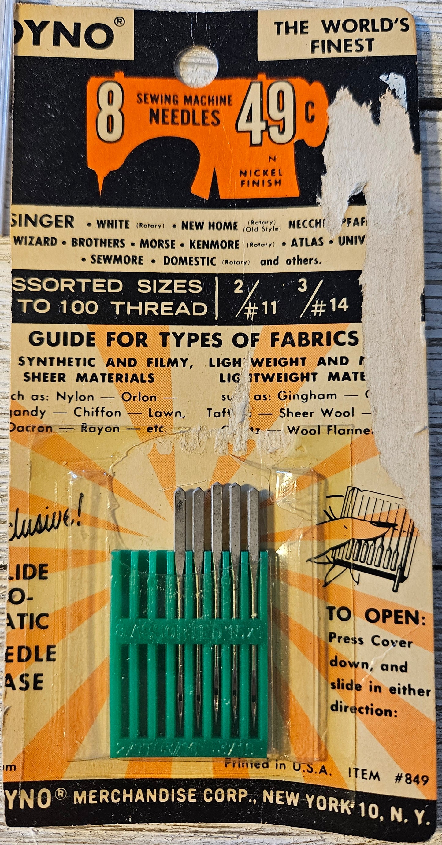 Lot Mixed brand and size variety Sewing Machine Needles 9, 11, 16, 18 vtg