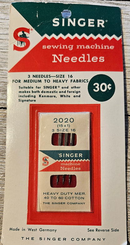 Singer Sewing Machine Needles 15x1 size 16 Style 2020 made in W Germany