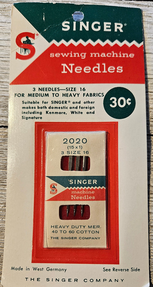 Singer Sewing Machine Needles 15x1 size 16 Style 2020 made in W Germany