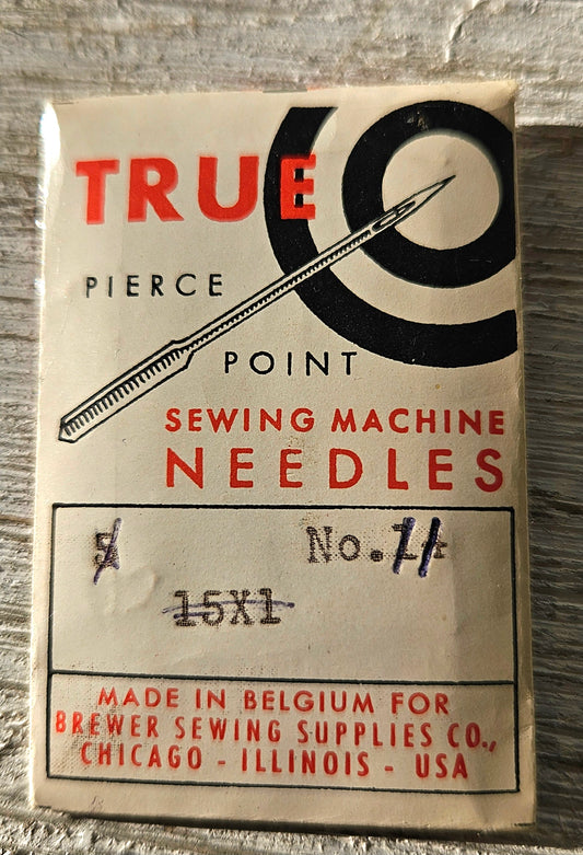 True Pierce Point Sewing Machine Needles Size 11 made in Belgium