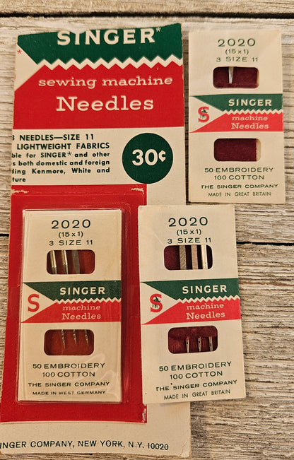 Lot Singer Sewing Machine Needles Size 11 vtg Great Britain W Germany NOS