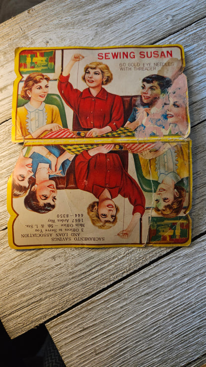 Vintage Advertising Needle Books Japan - Sewing Susan Circle Happy Home Travel Cornet Stores - (U pick)