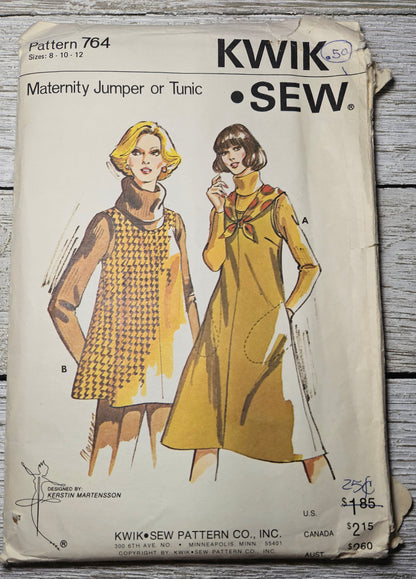 Kwik Sew 764 Maternity Jumper or Tunic Pattern size 8, 10, 12 Uncut FF