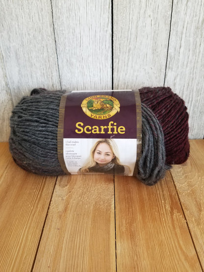 Lion Brand Scarfie Yarn Full Skein Oxford Claret