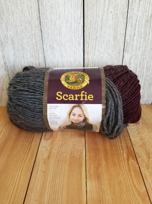 Lion Brand Scarfie Yarn Full Skein Oxford Claret