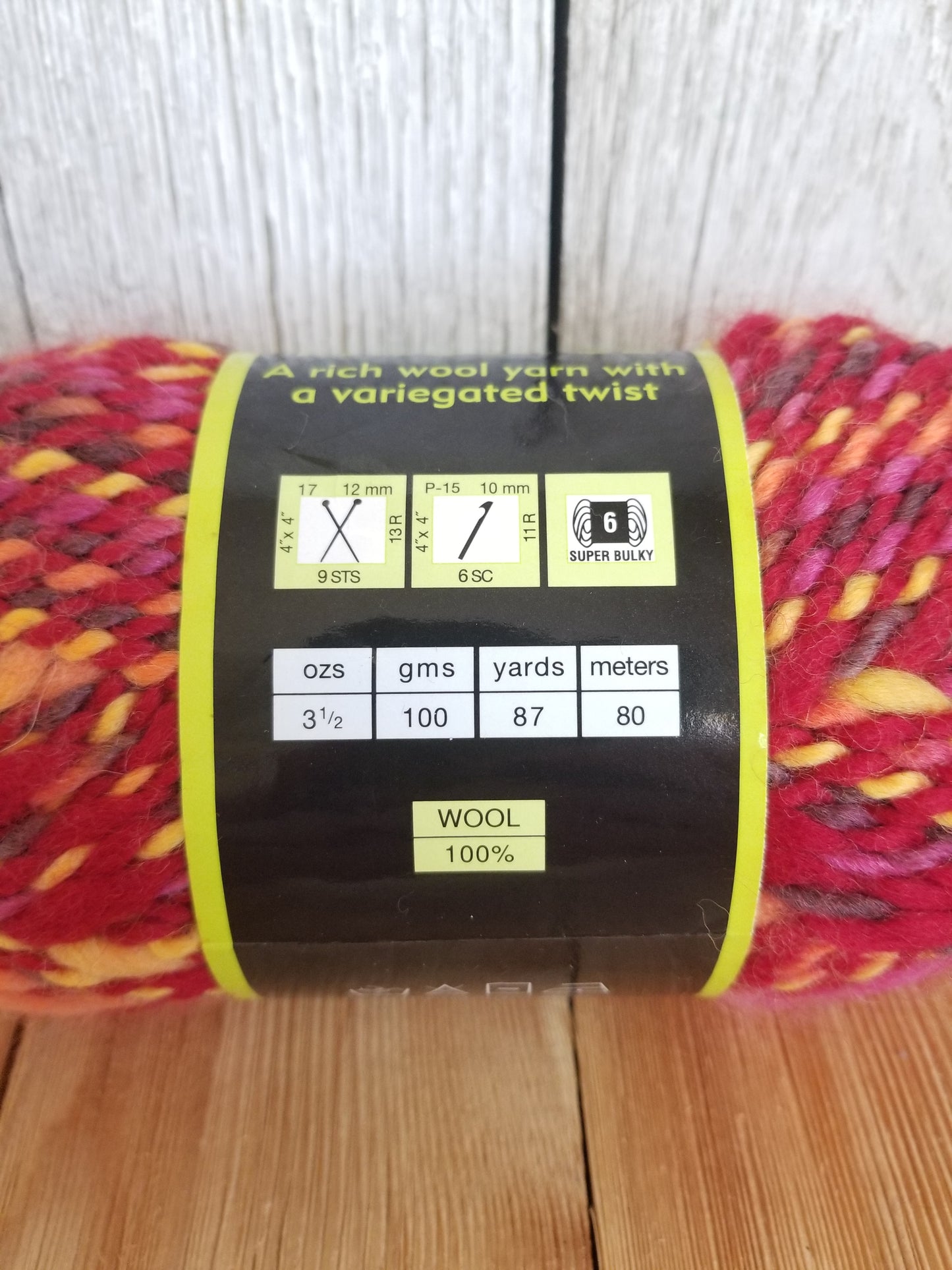 Joann's exclusive Sensations Licorice Yarn Red Licorice 106 100%wool