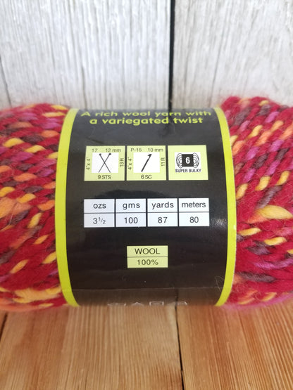 Joann's exclusive Sensations Licorice Yarn Red Licorice 106 100%wool