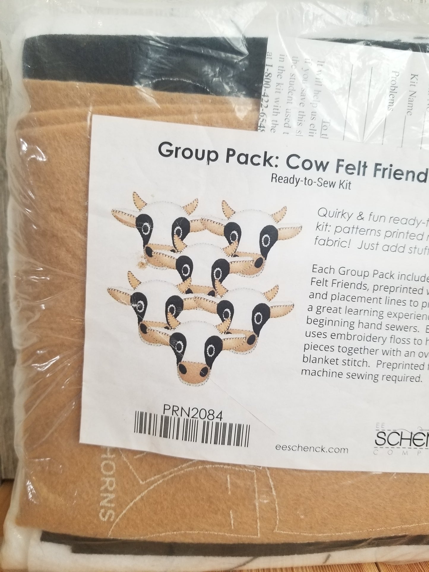 Haan Crafts 2084 Cow Felt Friend Group Pack Felt Cow Ready to Cut Kit Makes 6