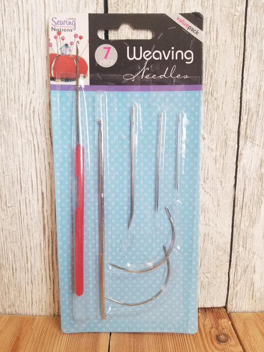 7-piece Weaving Needle Set Comes with 5 Needles One Double Ended Hook and Lace Hook