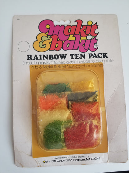 VTG Makit & Bakit Refill Plastic Melting Cooking Crystals Suncatchers (U PICK Color)