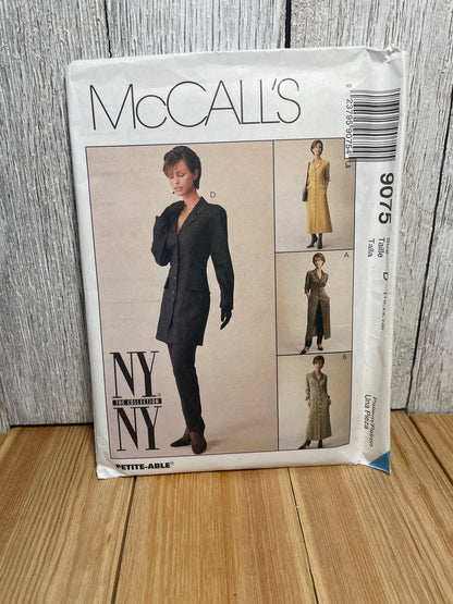McCall's 9075 Misses Button Up Jacket Dress Pants Size 12-16 Uncut FF Sewing Pattern