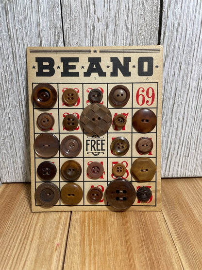 Vintage Button Lot on Bingo Card U PICK Antique Quirky Cute