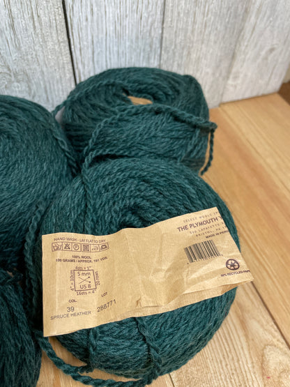 Plymouth Yarn Homestead Spruce Heather 100% Wool Full Skein Pre-Caked 4 Skein Bundle