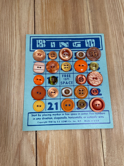 Vintage Button Lot on Bingo Card U PICK Antique Quirky Cute