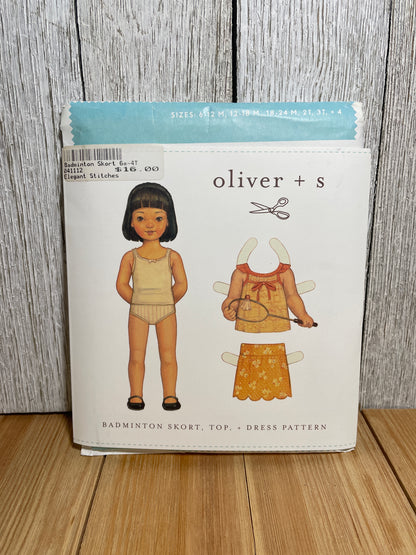 Oliver + S Girls Child Dress and Shorts Physical Pattern (U PIC Pattern) UNCUT FACTORY FOLDED Oliver and S