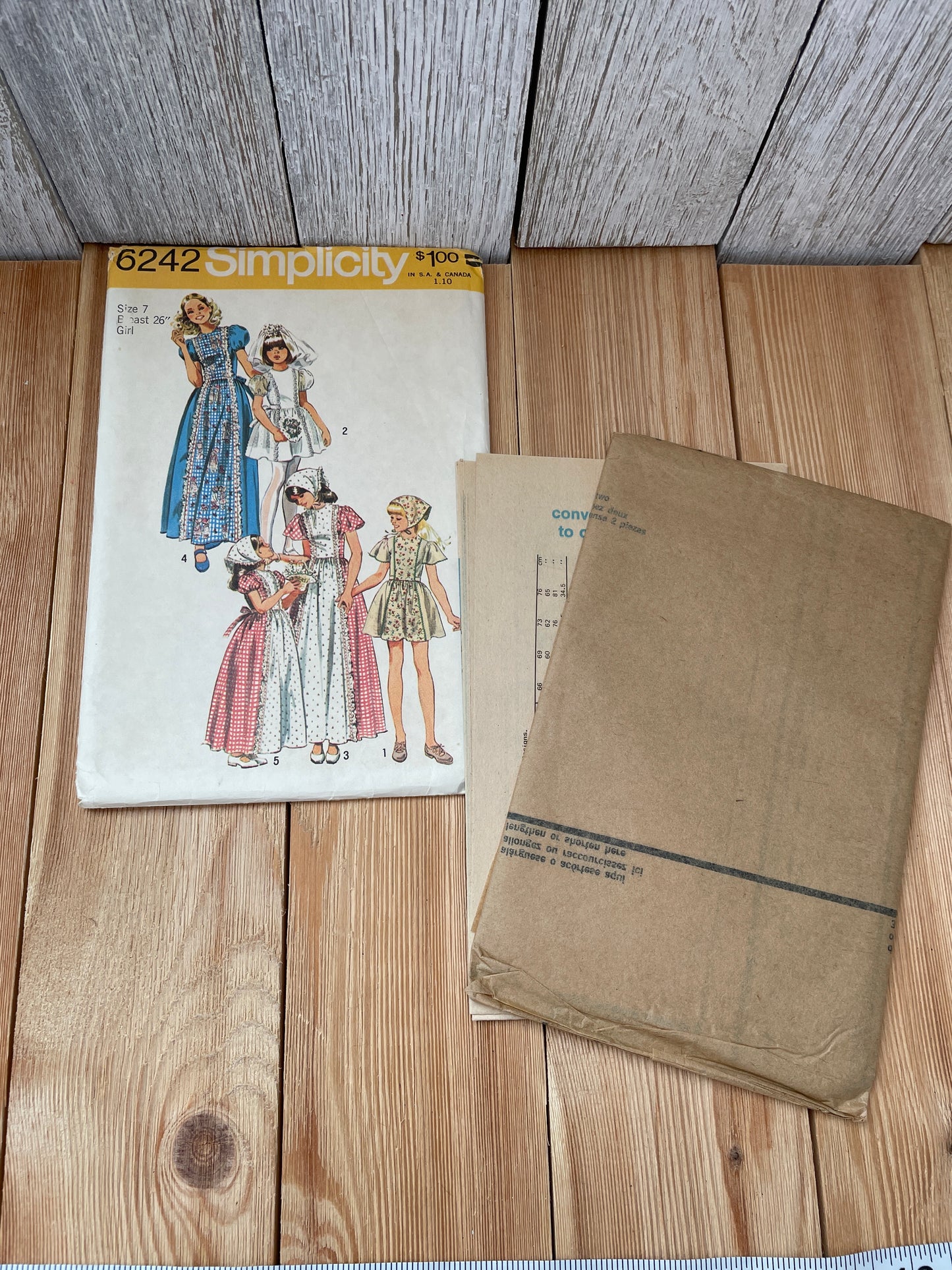 Simplicity 6242 Child Girl Dress and Scarf Costume Size 7 Uncut FF Sewing Pattern