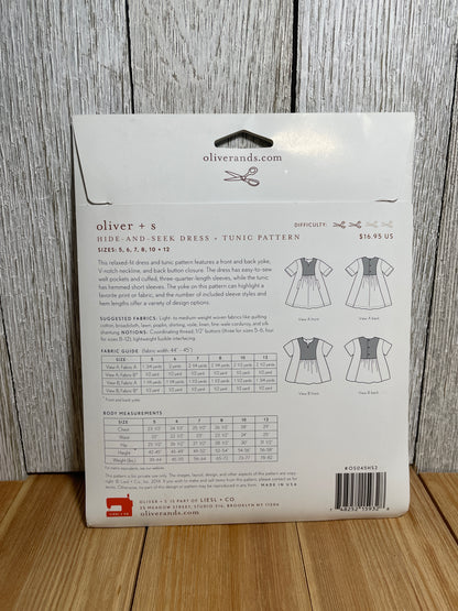 Oliver + S Girls Child Dress and Shorts Physical Pattern (U PIC Pattern) UNCUT FACTORY FOLDED Oliver and S