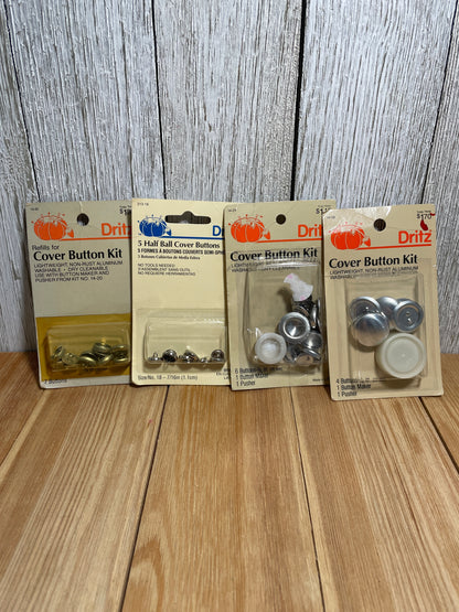 Vintage Cover Your Own Buttons Lots (U PIC Bundle) Dritz, Prisms, Maxant, and more