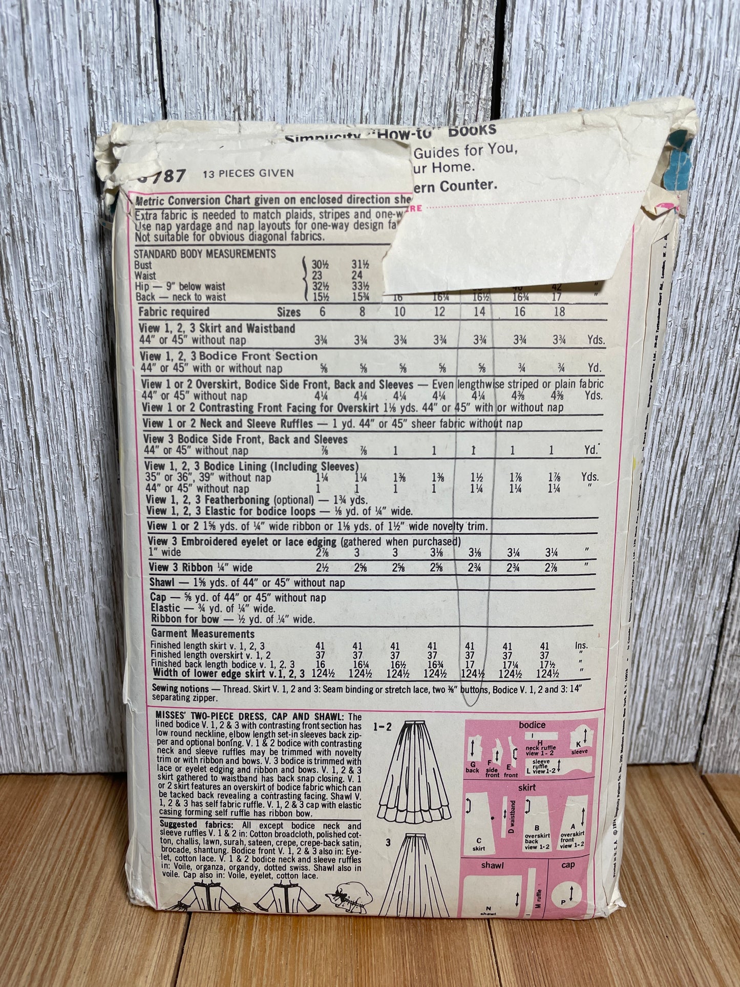Simplicity 6787 Bicentennial Costume Including Cap, Flared Skirt, Shawl and Top Size 14 Pattern UNCUT FF Halloween Costume