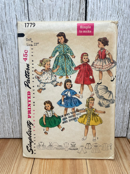 Simplicity 1779 Doll Clothes for Sweet Sue and Binnie Dress, Jacket, Skirt, Blouse Pattern UNCUT FF