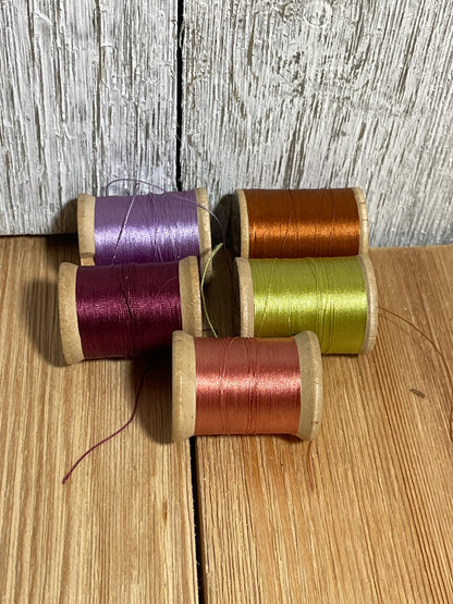 Vintage Wood Spool Silk Thread Size A (U PIC BUNDLE)