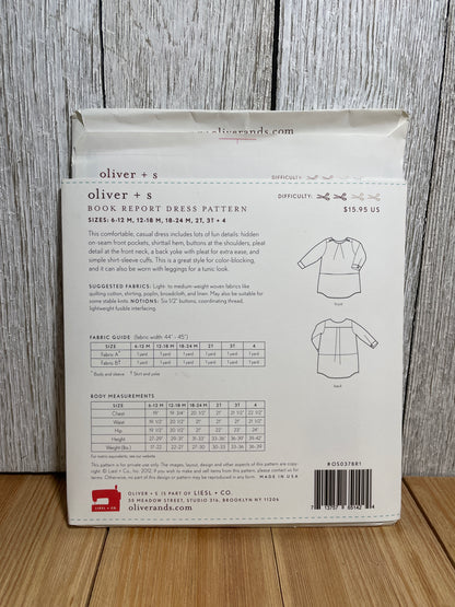 Oliver + S Girls Child Dress and Shorts Physical Pattern (U PIC Pattern) UNCUT FACTORY FOLDED Oliver and S
