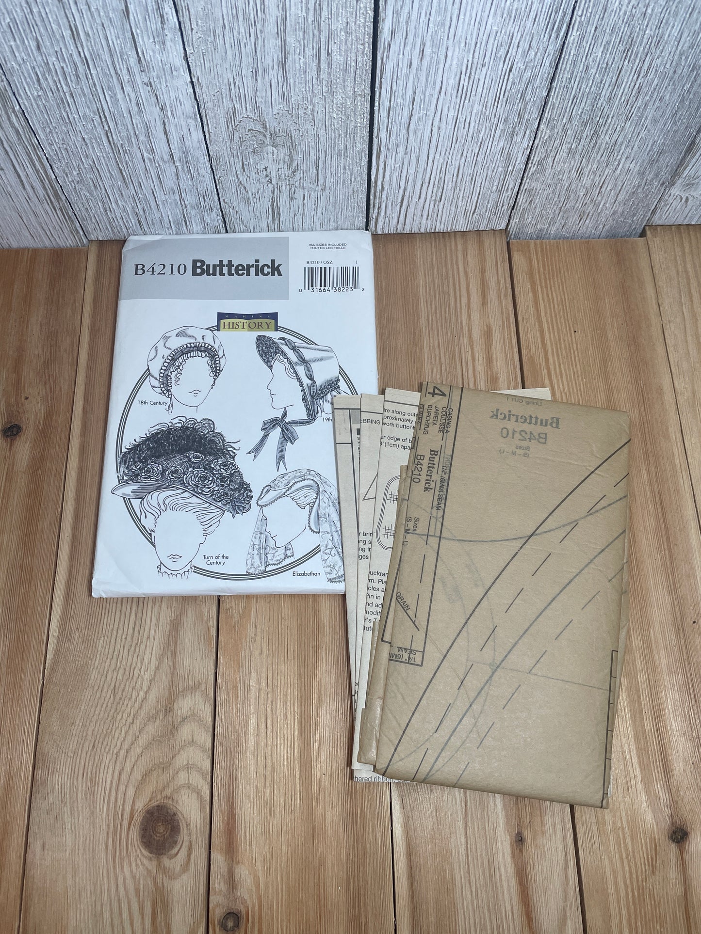 Butterick B4210 Making History Historical Hats and Bonnets Pattern Size S-L UNCUT FF