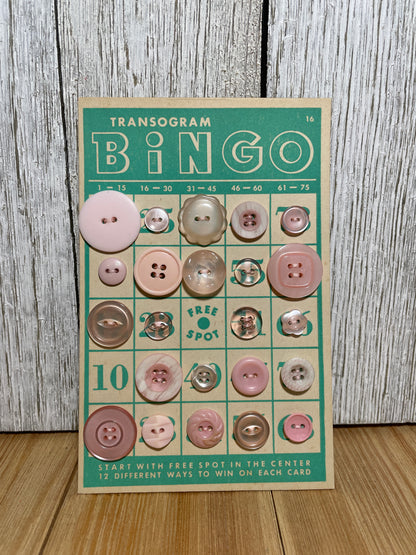 Vintage Button Lot on Bingo Card U PICK Antique Quirky Cute