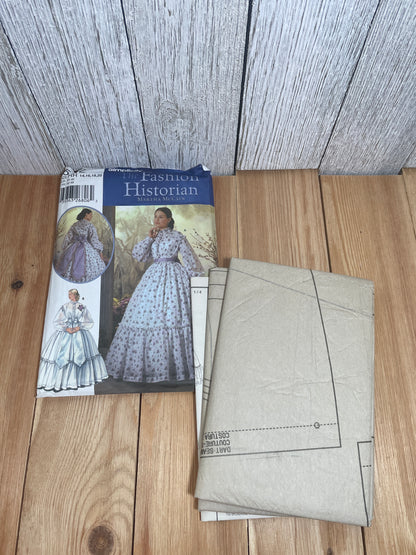Simplicity 9769/ 5442 Fashion Historian Authentic Civil War Undergarments and Gown Bundle Pattern Size 14-20 UNCUT FF