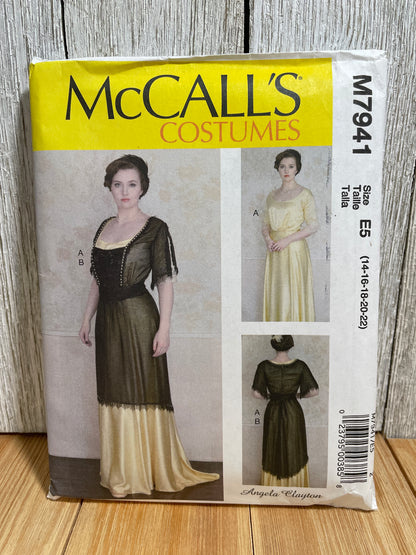McCall's M7941 Titanic 1910's Dress Size 14-22 Pattern UNCUT FF Halloween Costume
