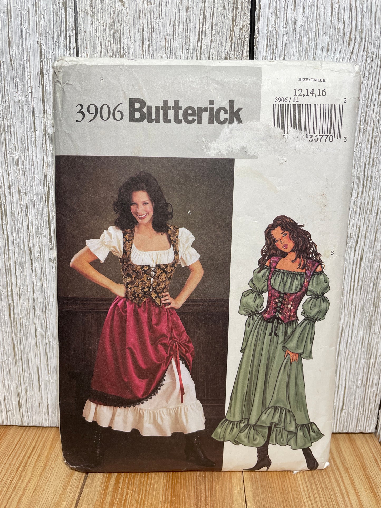 Butterick 3906 Historical Petite Pirate Bodice and Dress Pattern Costume Size 12-16 UNCUT FF Halloween