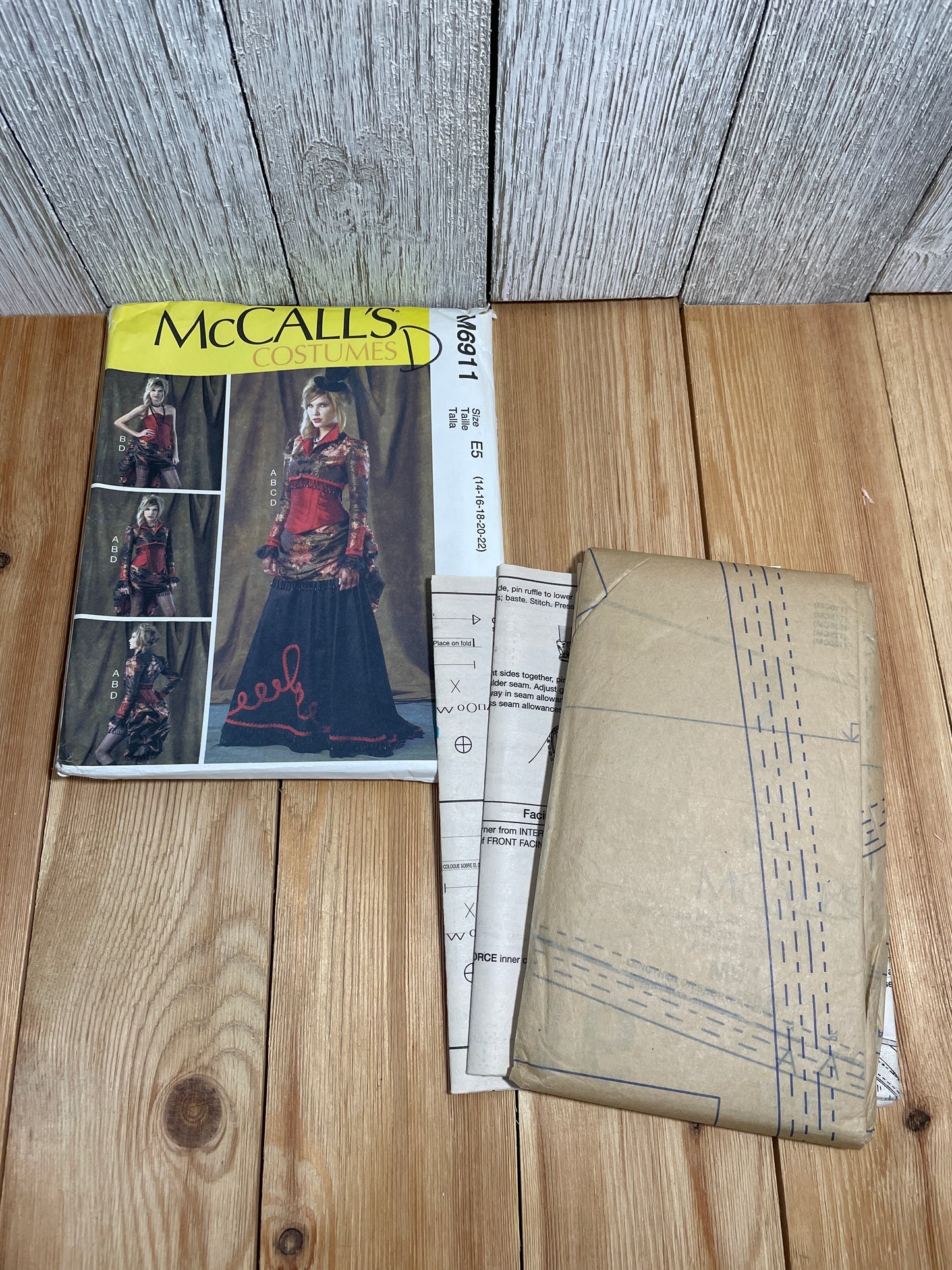 McCall's M6911 Steampunk Old Salon Dress Size 14-22 Pattern UNCUT FF Halloween Costume