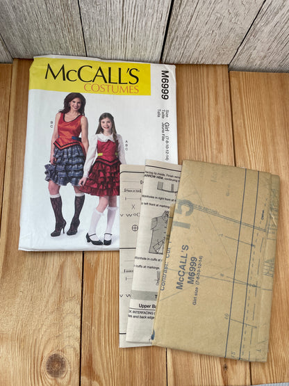 McCall's 6999 Girl Misses Dancer Pirate Size 7-14 or Sml-Xlg Uncut FF Sewing Pattern Halloween Costume
