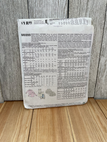 McCall's 6999 Girl Misses Dancer Pirate Size 7-14 or Sml-Xlg Uncut FF Sewing Pattern Halloween Costume