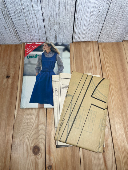 Butterick See and Sew 3535 Scoop Neck Dress with Pockets and Belted Waist Pattern Size 14-18 UNCUT FF