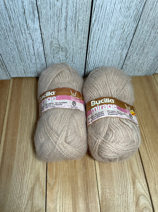 Bucilla Mirage Vintage Yarn Beige Acrylic 2 Skein Bundle