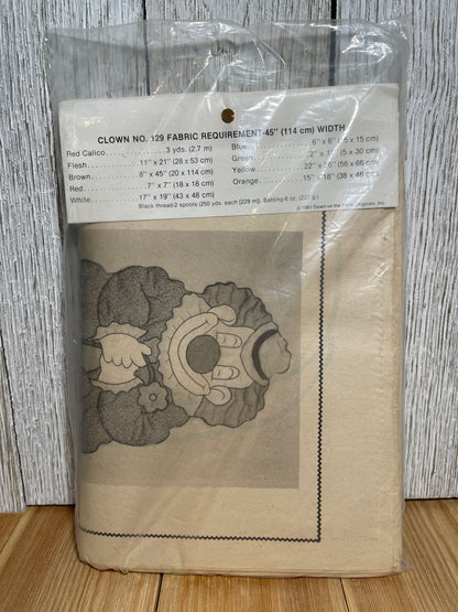 Down on the Farm Critter Coverlette 129 Clown Finished Size 42"x54" Pattern UNCUT FF NOS