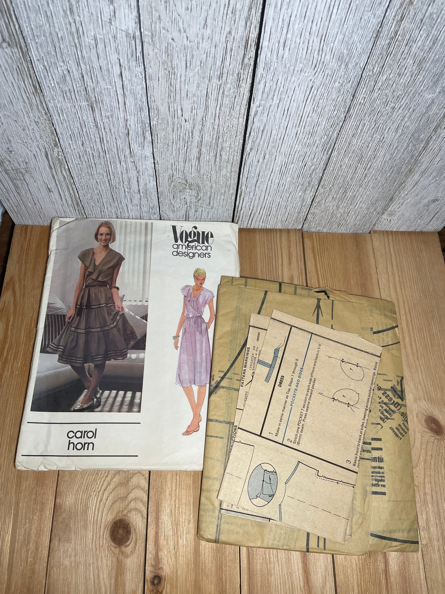 Vogue 2676 Tiered Dress Ruffle Wrap Top with Original Vogue Label Size 10 Pattern UNCUT FF