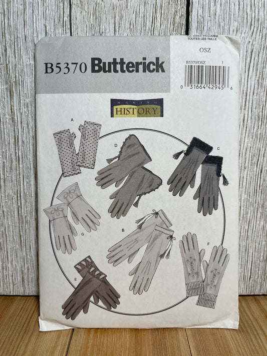 Butterick B5370 Historic Gloves Pattern Fingerless, Riding, Ballgown Gloves Size 7"-9" UNCUT FF