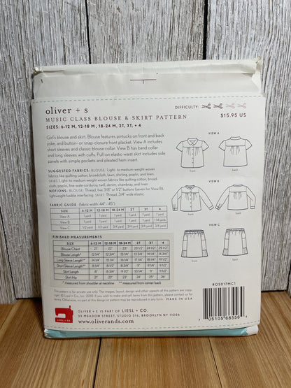 Oliver + S Girls Child Dress and Shorts Physical Pattern (U PIC Pattern) UNCUT FACTORY FOLDED Oliver and S