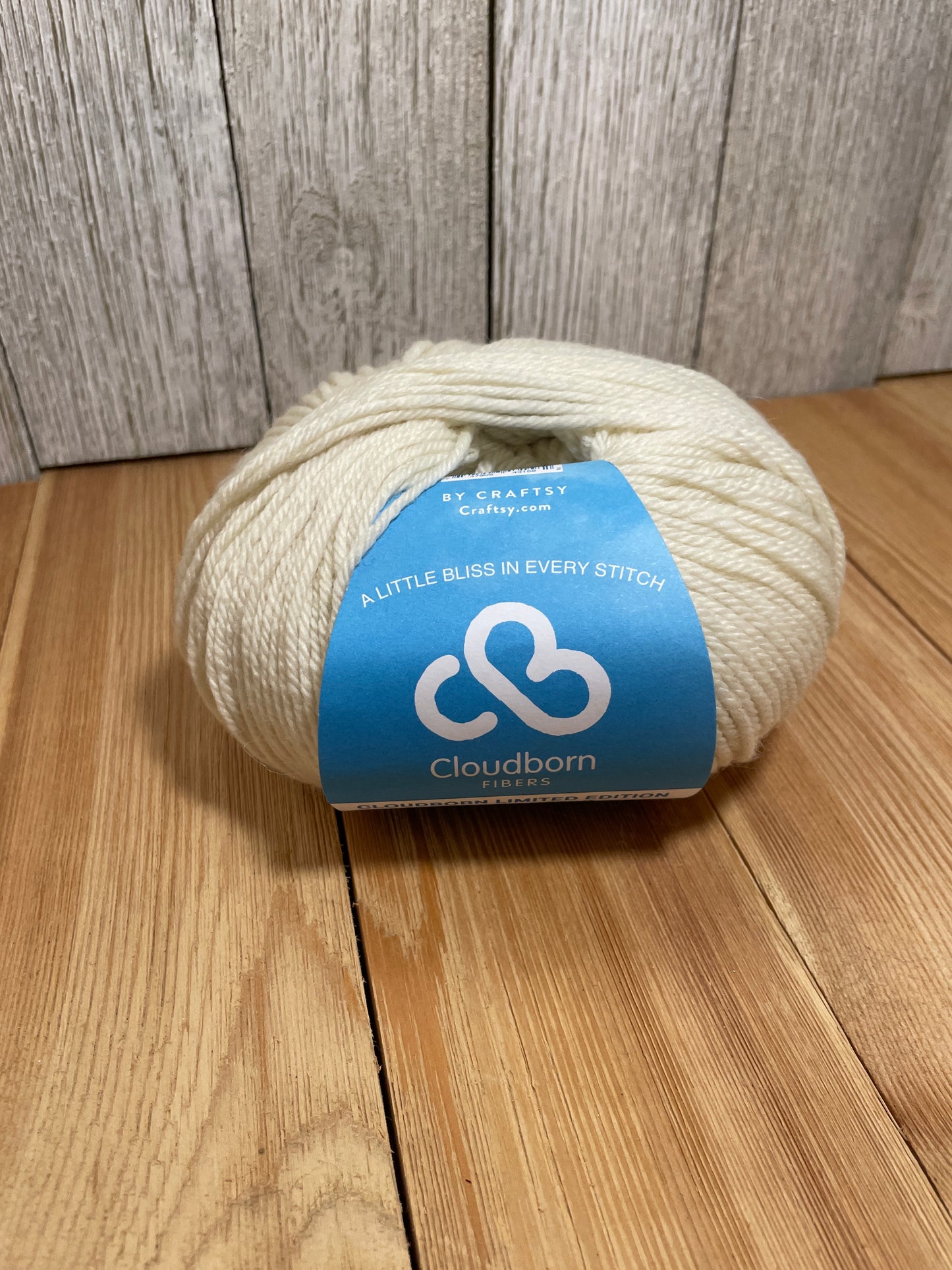 Cloudborn Fibers Wool Worsted Ecru Yarn Cream Wool Yarn Full Skein