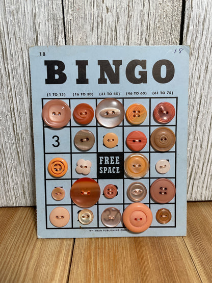 Vintage Button Lot on Bingo Card U PICK Antique Quirky Cute