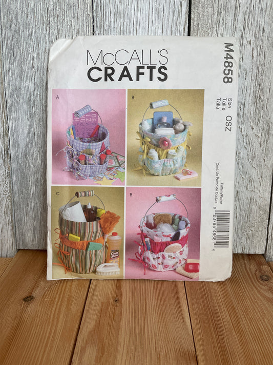 Mccalls Crafts M4858 Bucket Organizers Baby Showers Easter Pattern Uncut FF